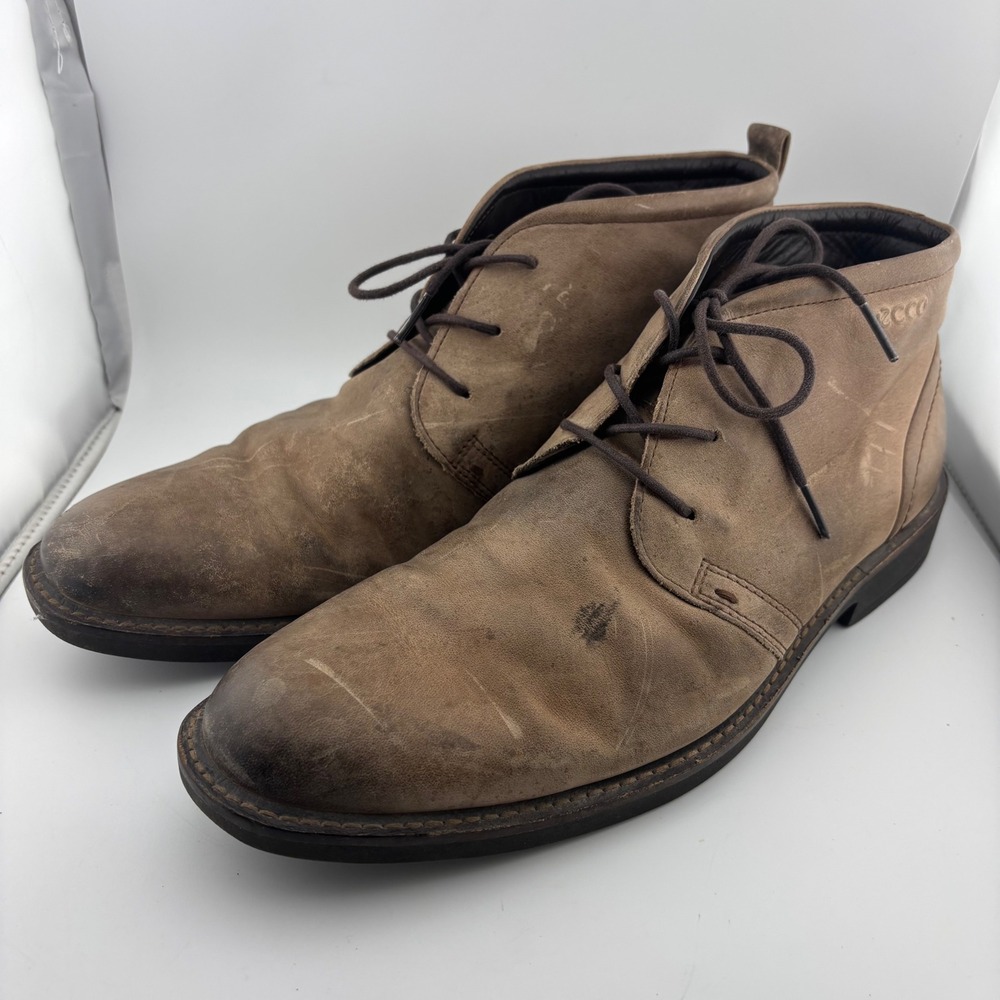 ECCO Chukka Boots 42 Tan Good‎ Leather Lace Up Casual (1922)